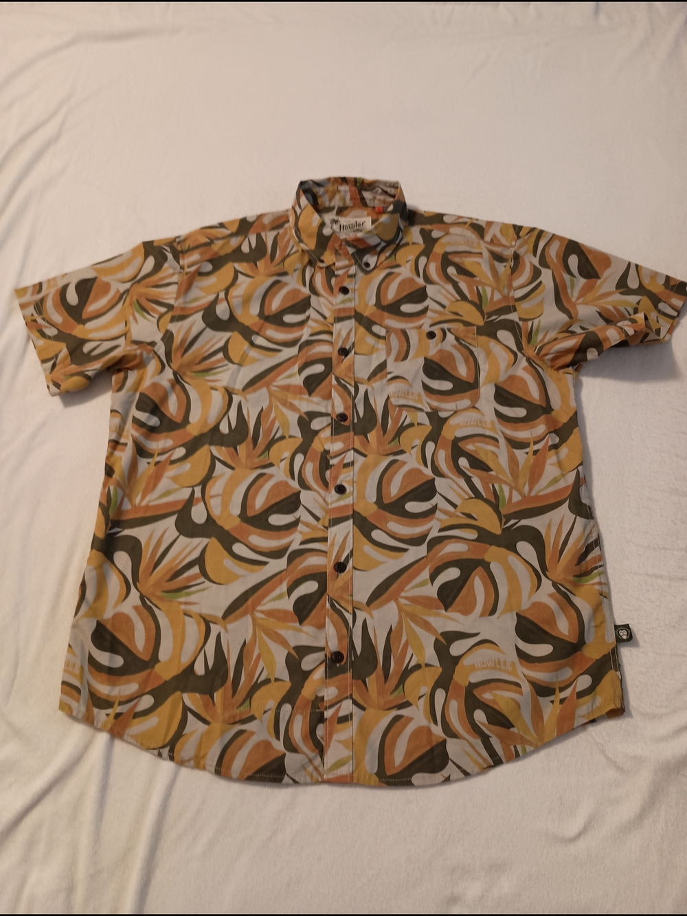 Howler Brothers Mansfield Monstera Mash SS Button Down Shirt Men's Size Large